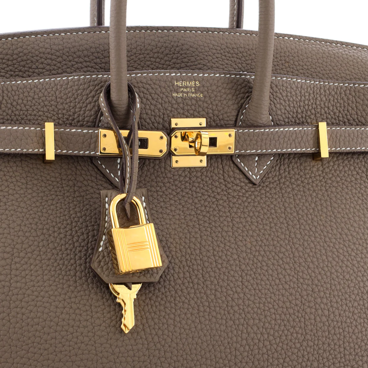 Birkin Handbag Grey Togo with Gold Hardware 25 - Deep Luxury