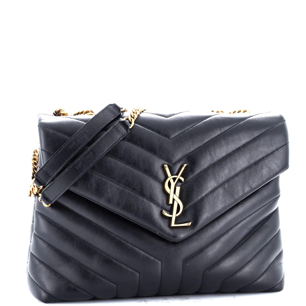 Loulou Shoulder Bag Matelasse Chevron Leather Medium - Deep Luxury