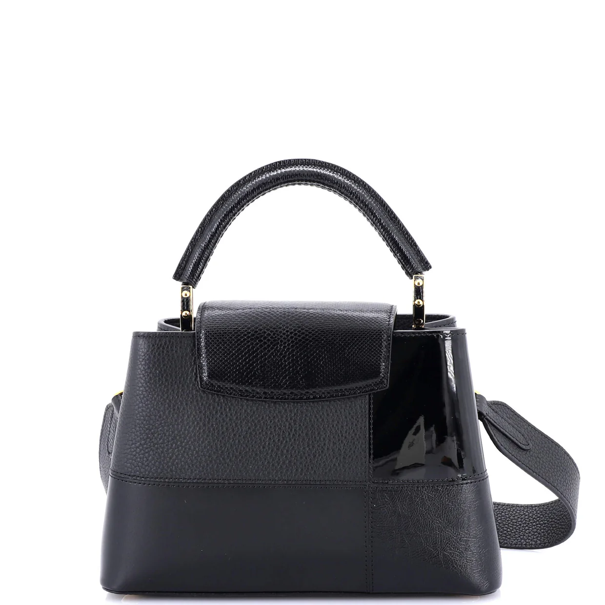Capucines Bag Patchwork Leather, Patent and Snakeskin BB - Deep Luxury