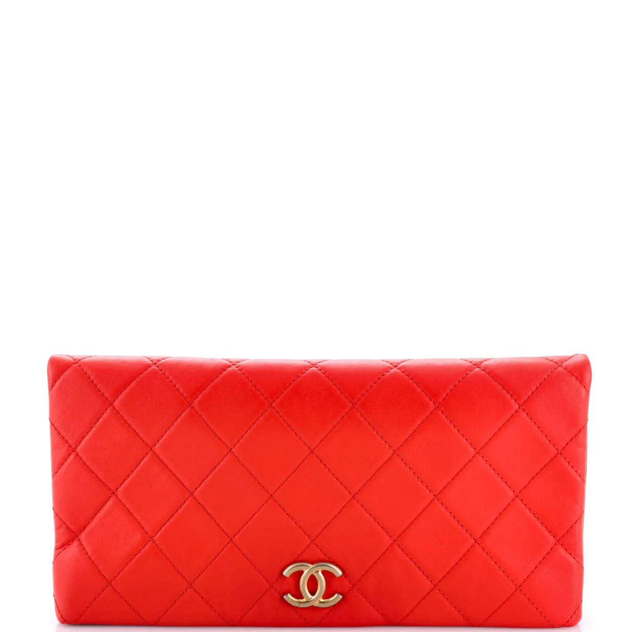 CC Foldover Clutch Quilted Lambskin Large - Deep Luxury