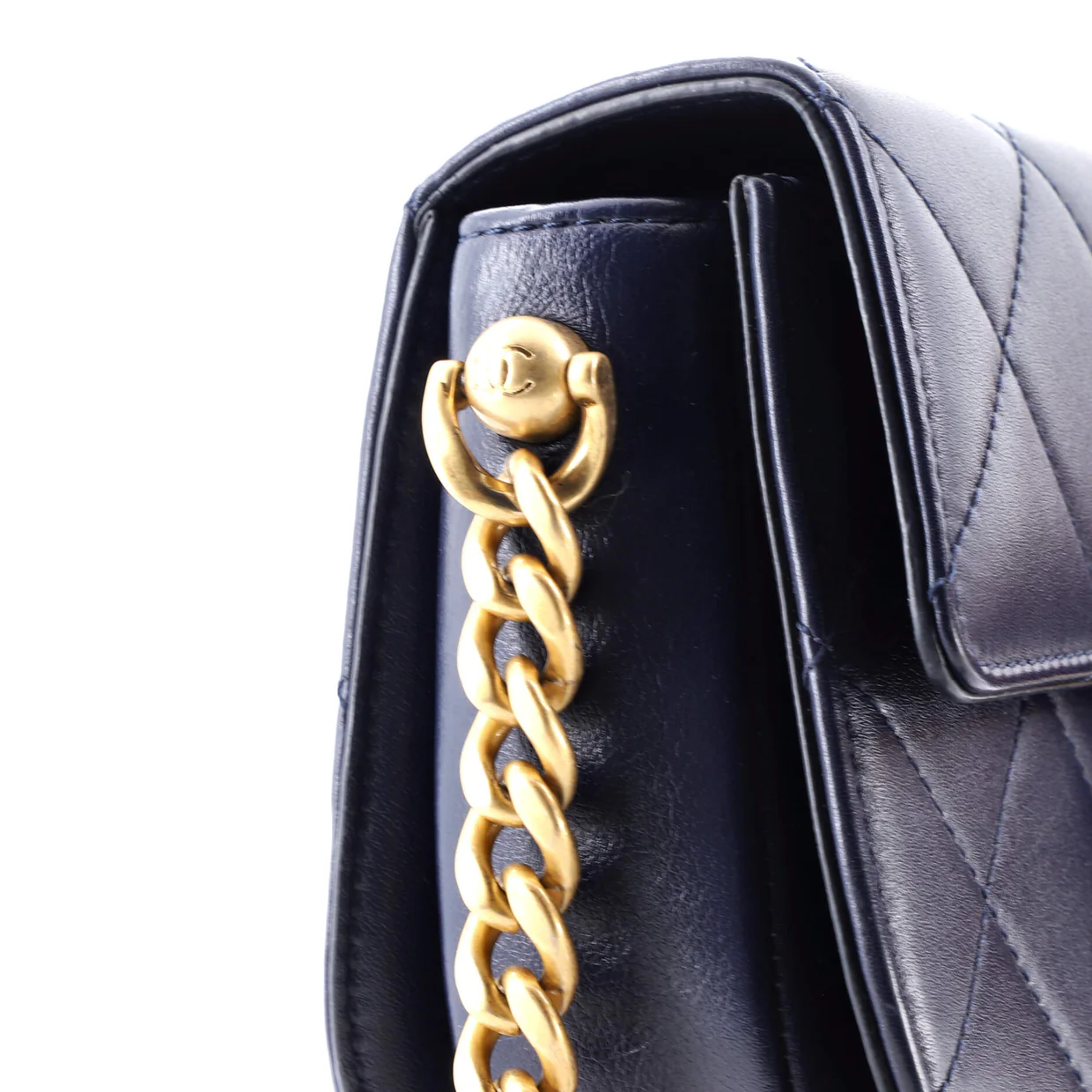 Moon Flap Messenger Bag Quilted Calfskin Mini - Deep Luxury