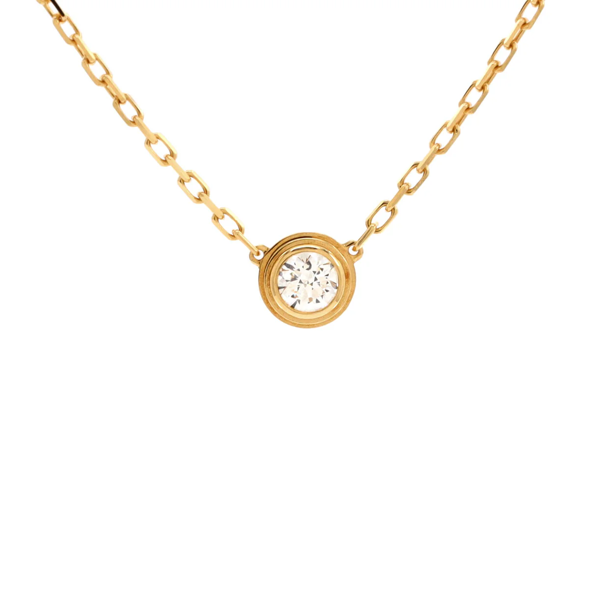 D'Amour Pendant Necklace 18K Yellow Gold with Diamond Large - Deep Luxury