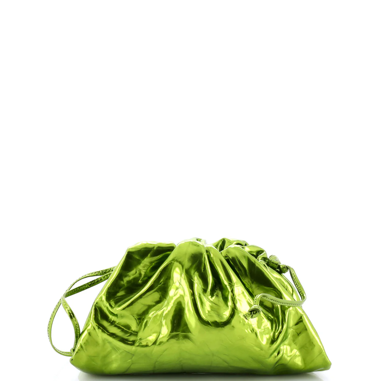 The Pouch Crinkled Metallic Leather Mini - Deep Luxury