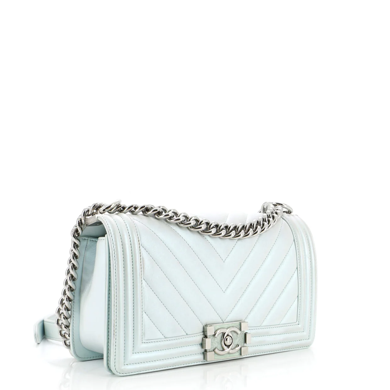 Boy Flap Bag Iridescent Chevron Lambskin Old Medium - Deep Luxury