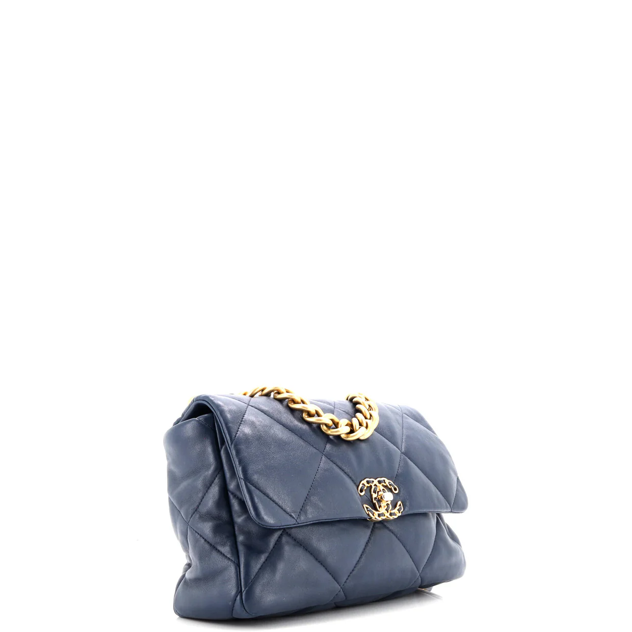 19 Flap Bag Quilted Leather Large - Deep Luxury
