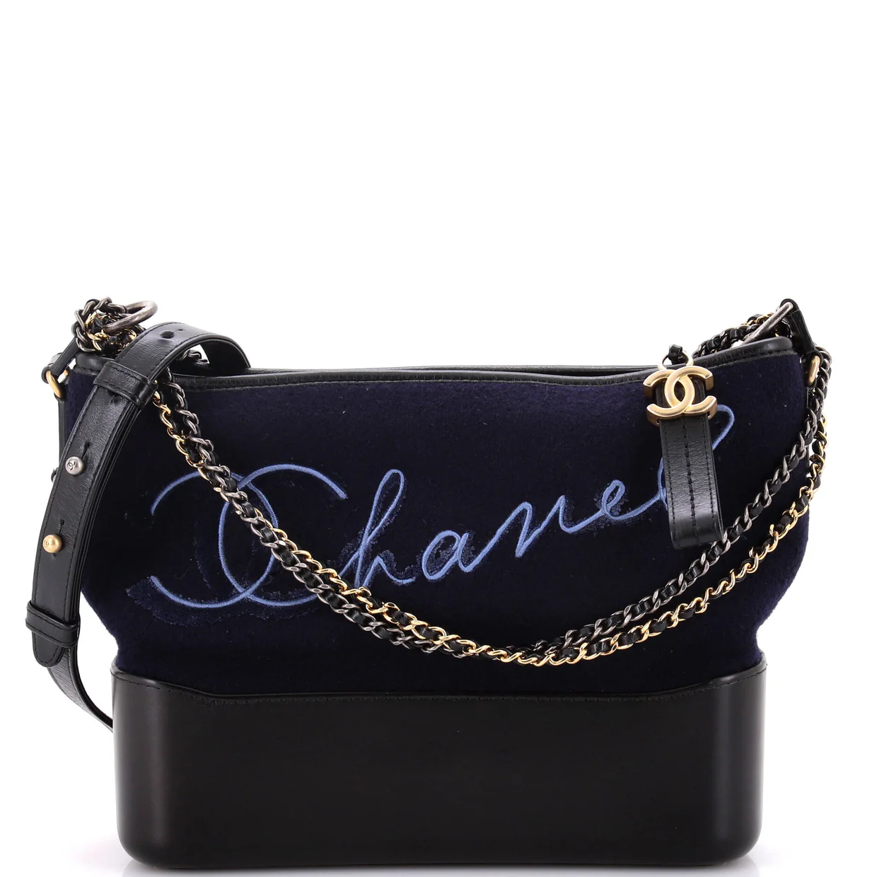 Paris-Hamburg Gabrielle Hobo Embroidered Wool and Calfskin Medium - Deep Luxury