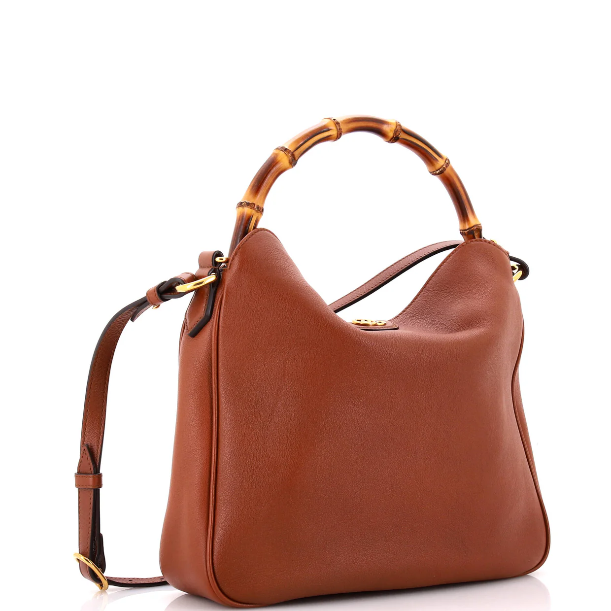 Diana NM Bamboo Shoulder Bag Leather Medium - Deep Luxury