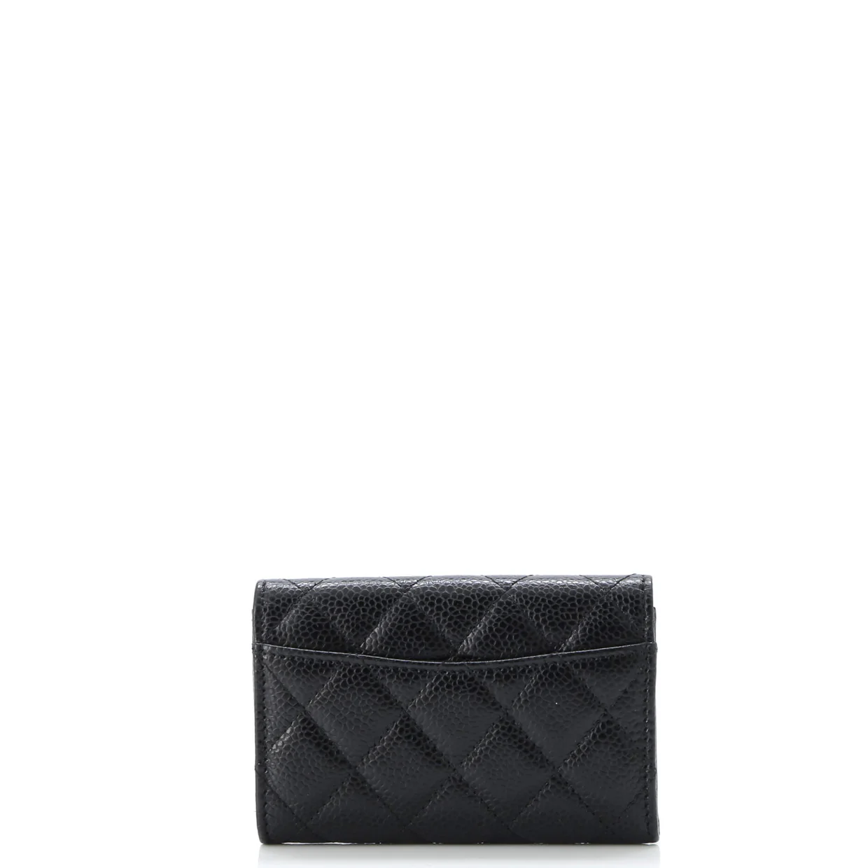 Classic Flap Card Case Quilted Caviar - Deep Luxury