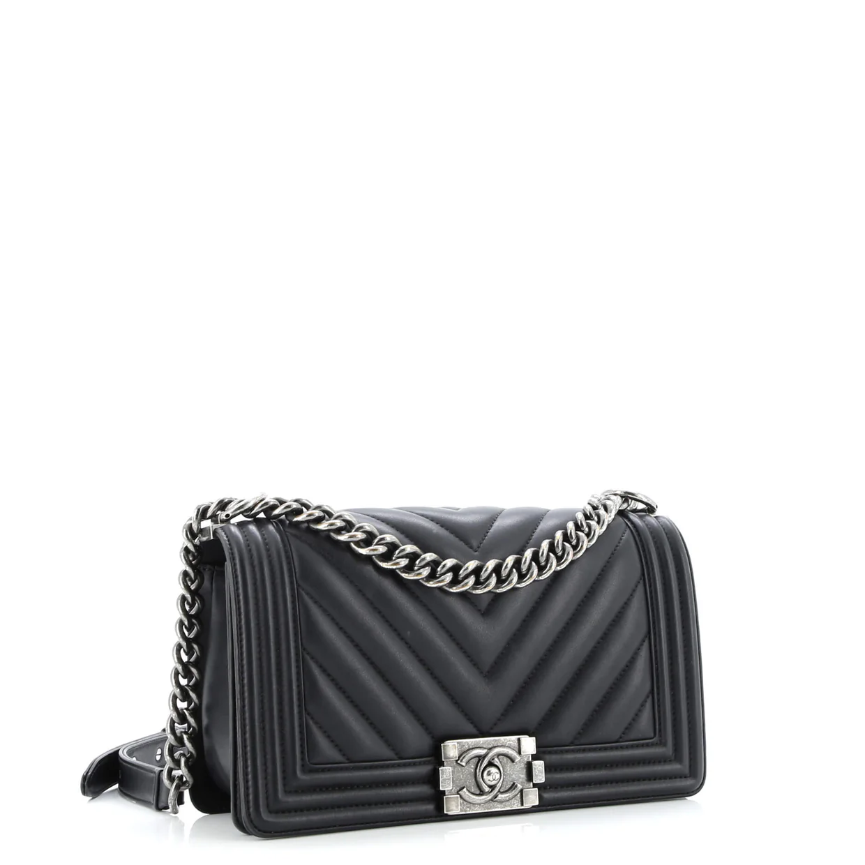 Boy Flap Bag Chevron Calfskin Old Medium - Deep Luxury