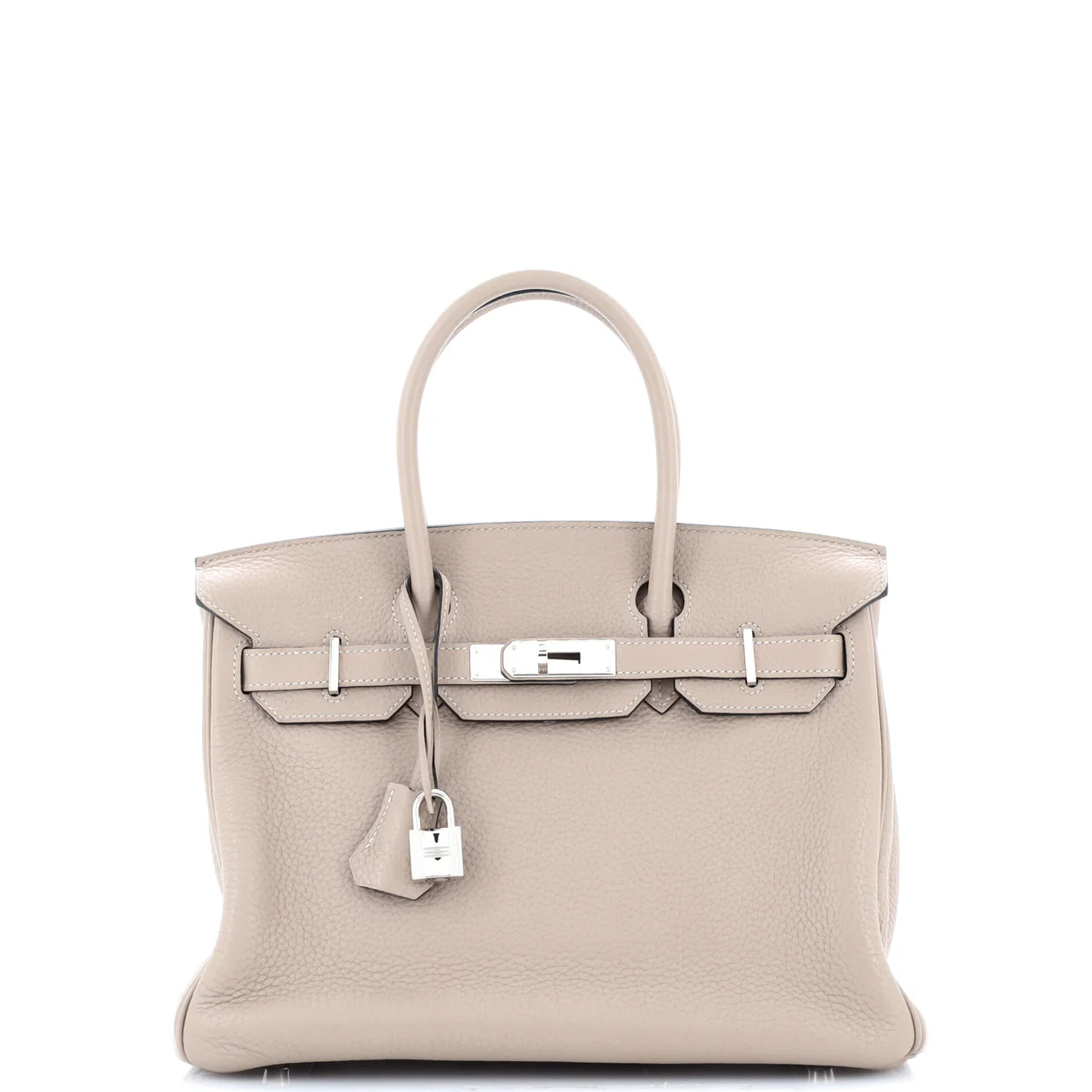 Birkin Handbag Grey Clemence with Palladium Hardware 30 - Deep Luxury