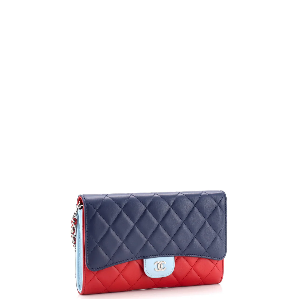 Wallet on Short Chain Quilted Lambskin - Deep Luxury