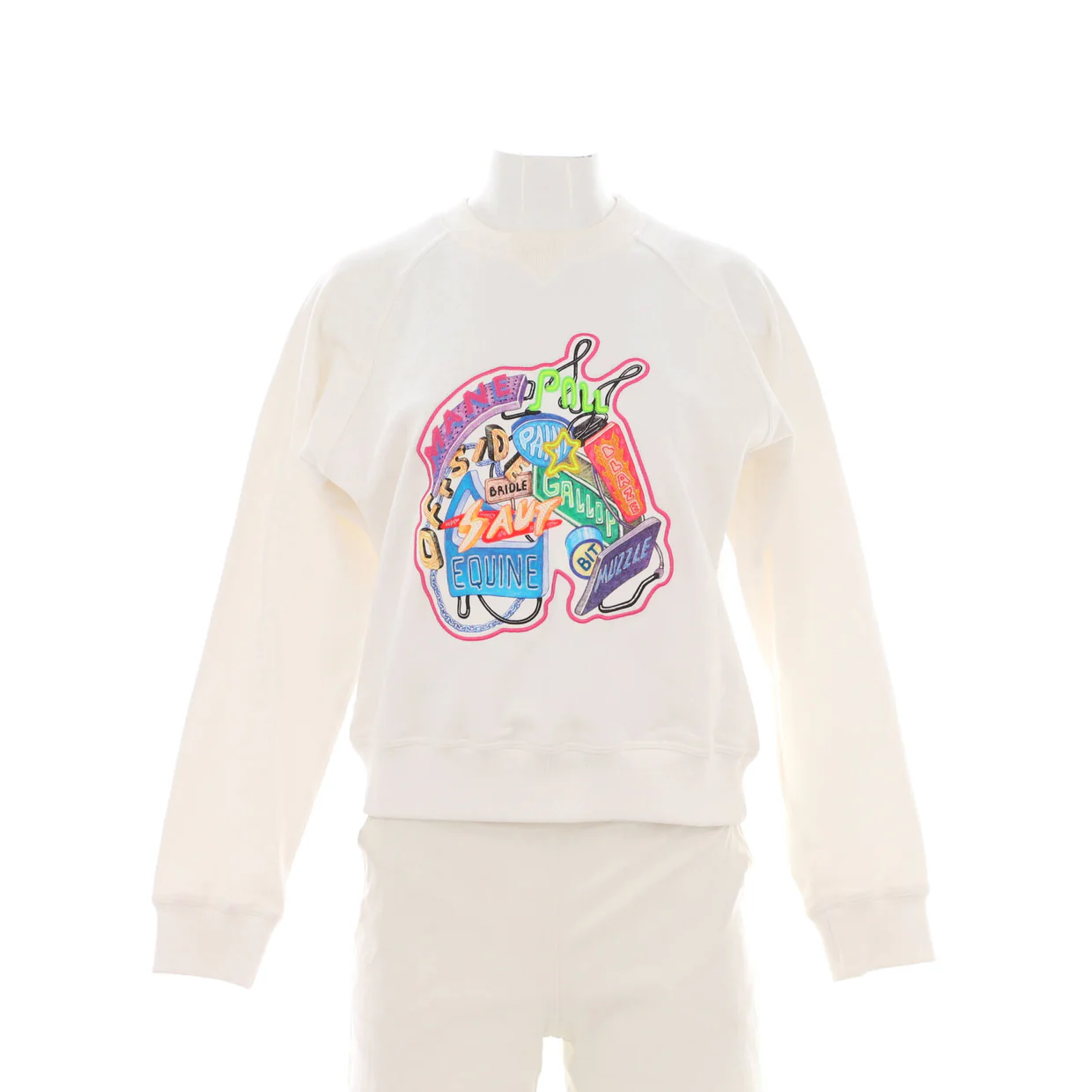 Women's Chevaloscope Crewneck Sweater Embroidered Cotton - Deep Luxury