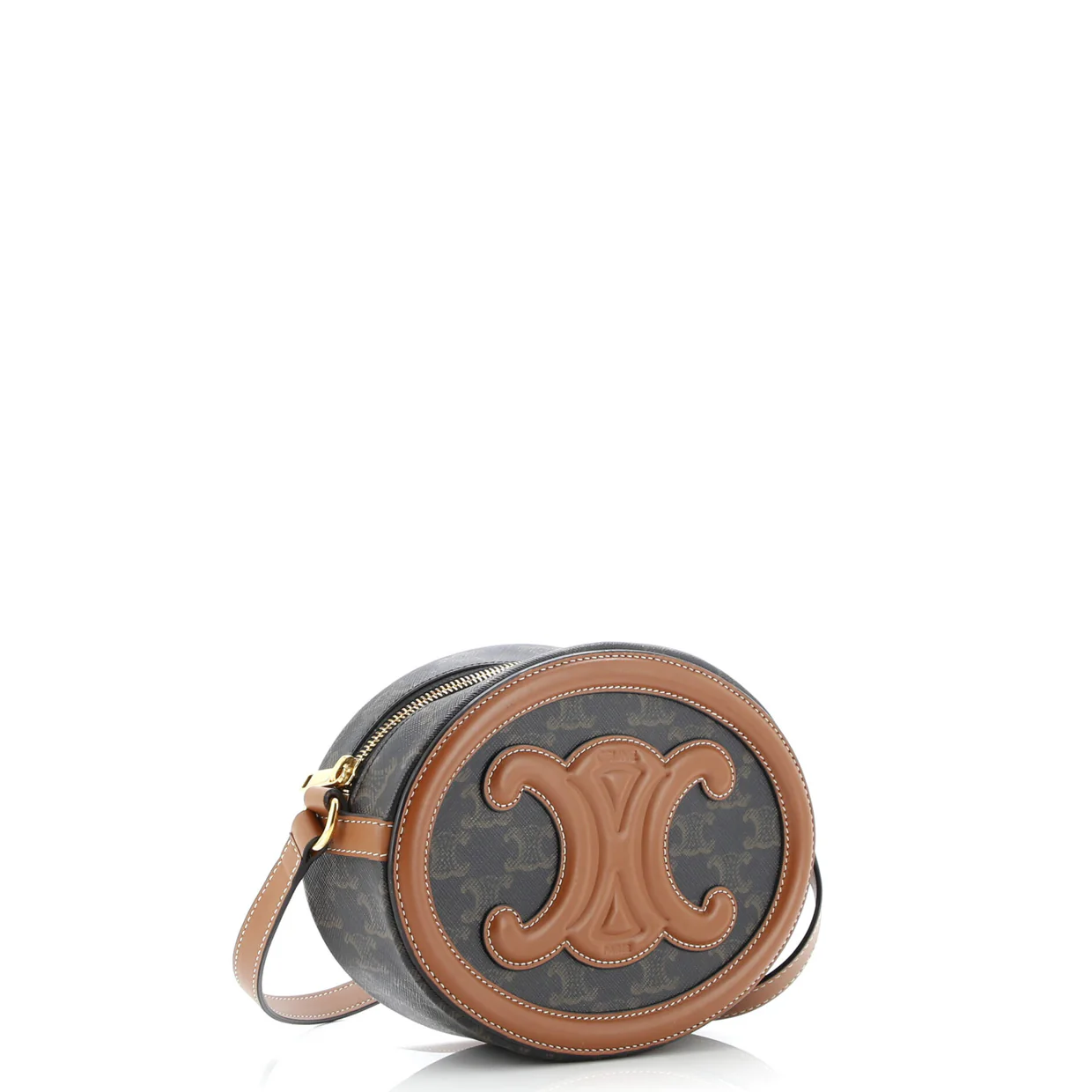 Triomphe Oval Crossbody Bag Triomphe Coated Canvas and Leather - Deep Luxury