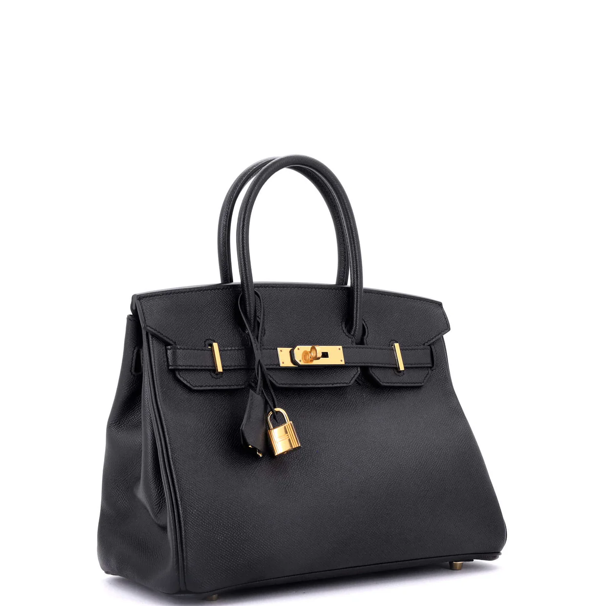Birkin Handbag Noir Epsom with Gold Hardware 30 - Deep Luxury