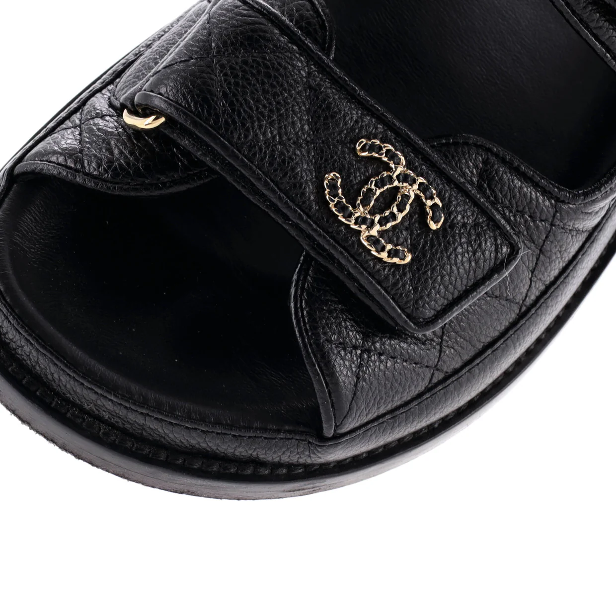 Women's Velcro Dad Sandals Quilted Leather - Deep Luxury