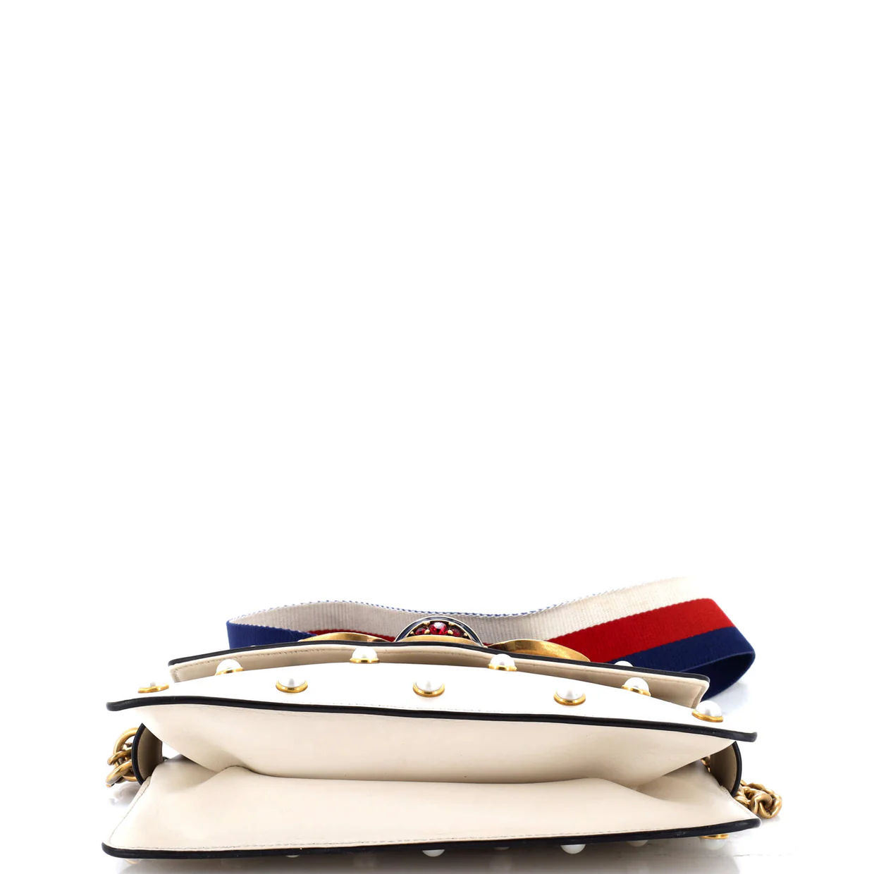 Broadway Pearly Bee Shoulder Bag Embellished Leather Mini - Deep Luxury