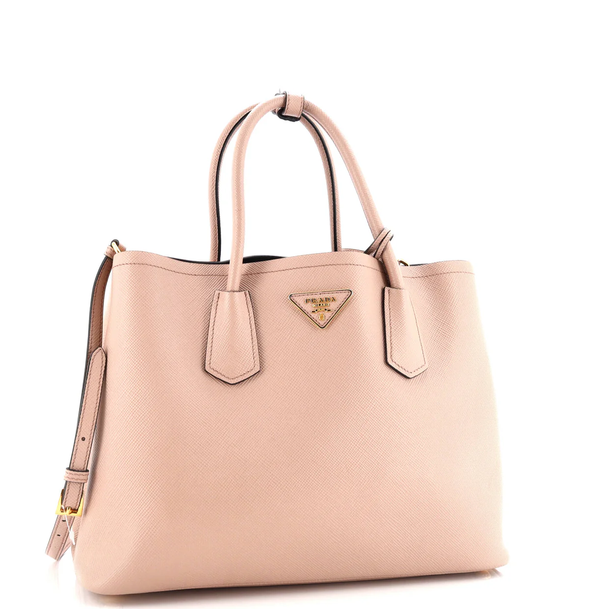 Cuir Double Tote Saffiano Leather Medium - Deep Luxury