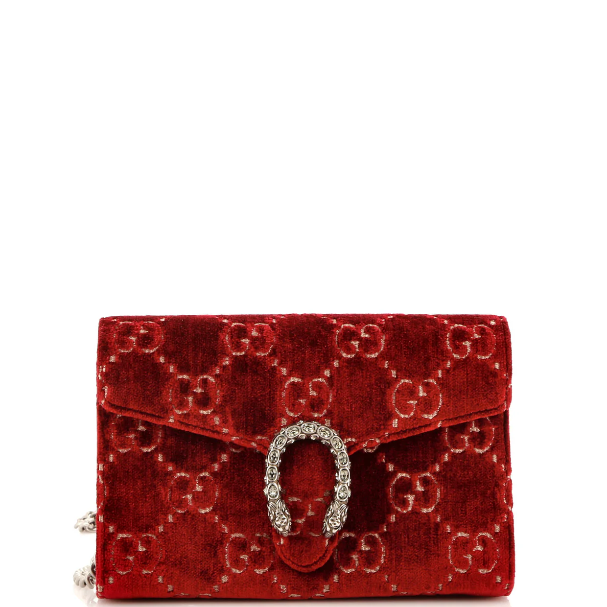 Dionysus Chain Wallet GG Velvet Small - Deep Luxury
