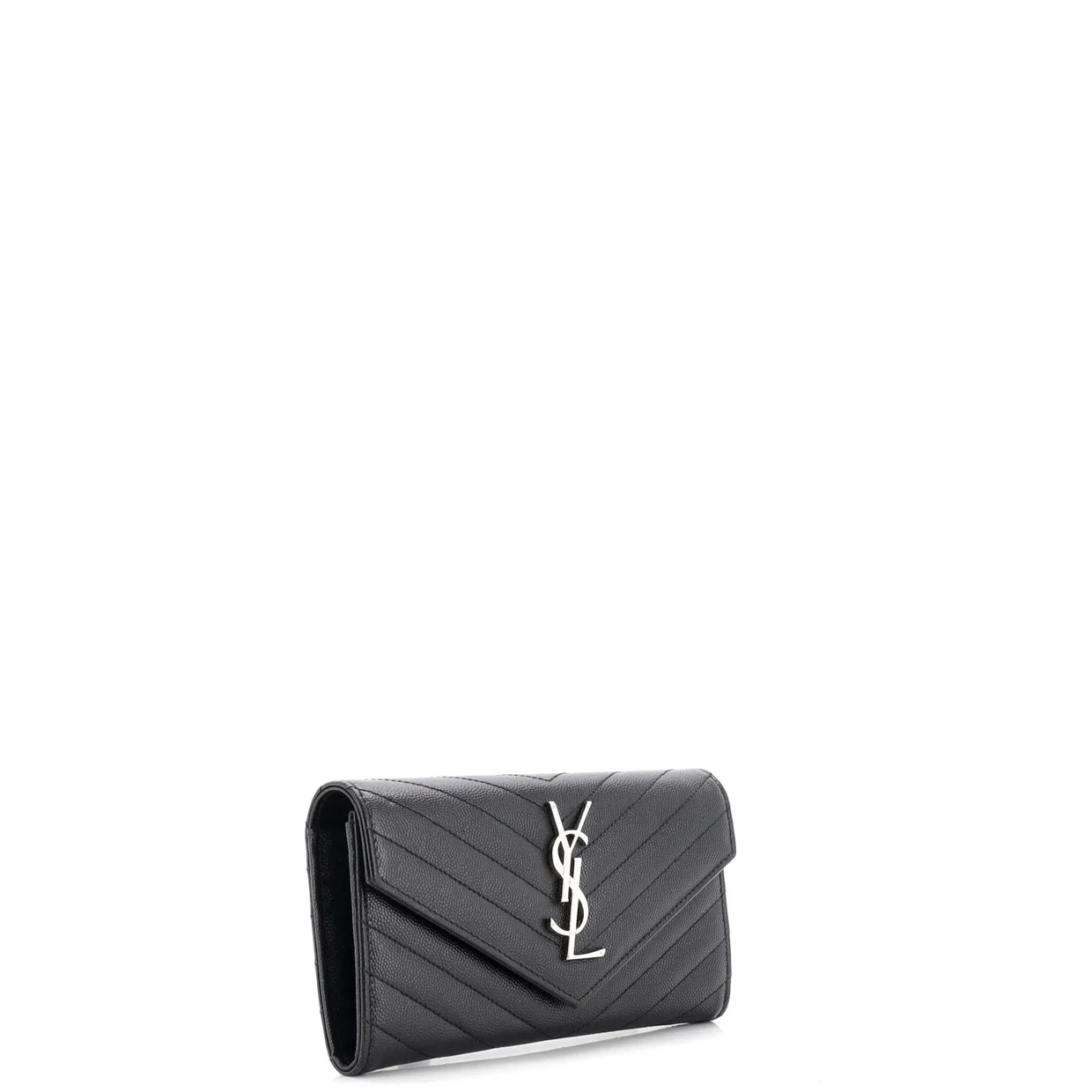 Classic Monogram Flap Wallet Matelasse Chevron Leather Large - Deep Luxury