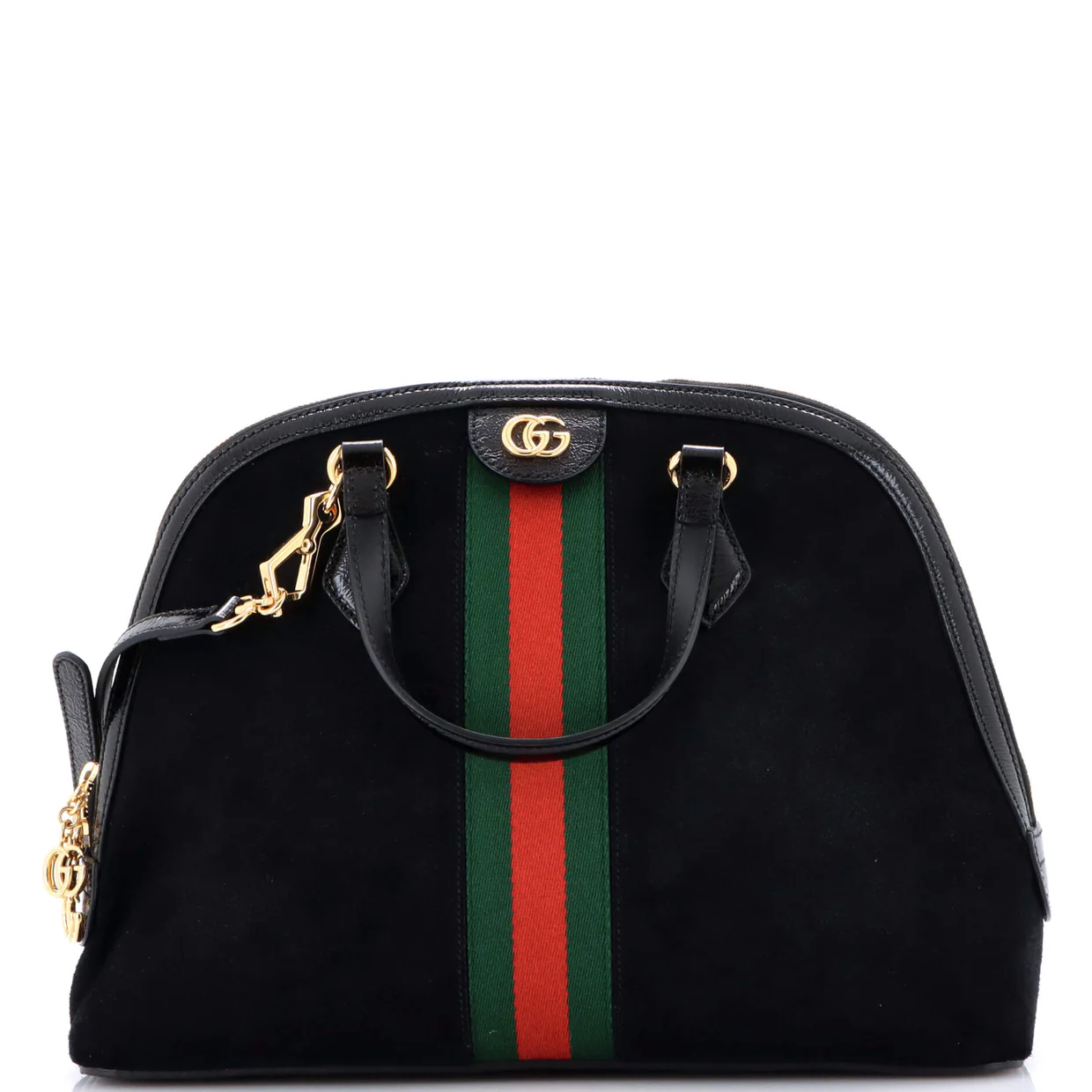 Ophidia Dome Top Handle Bag Suede Medium - Deep Luxury