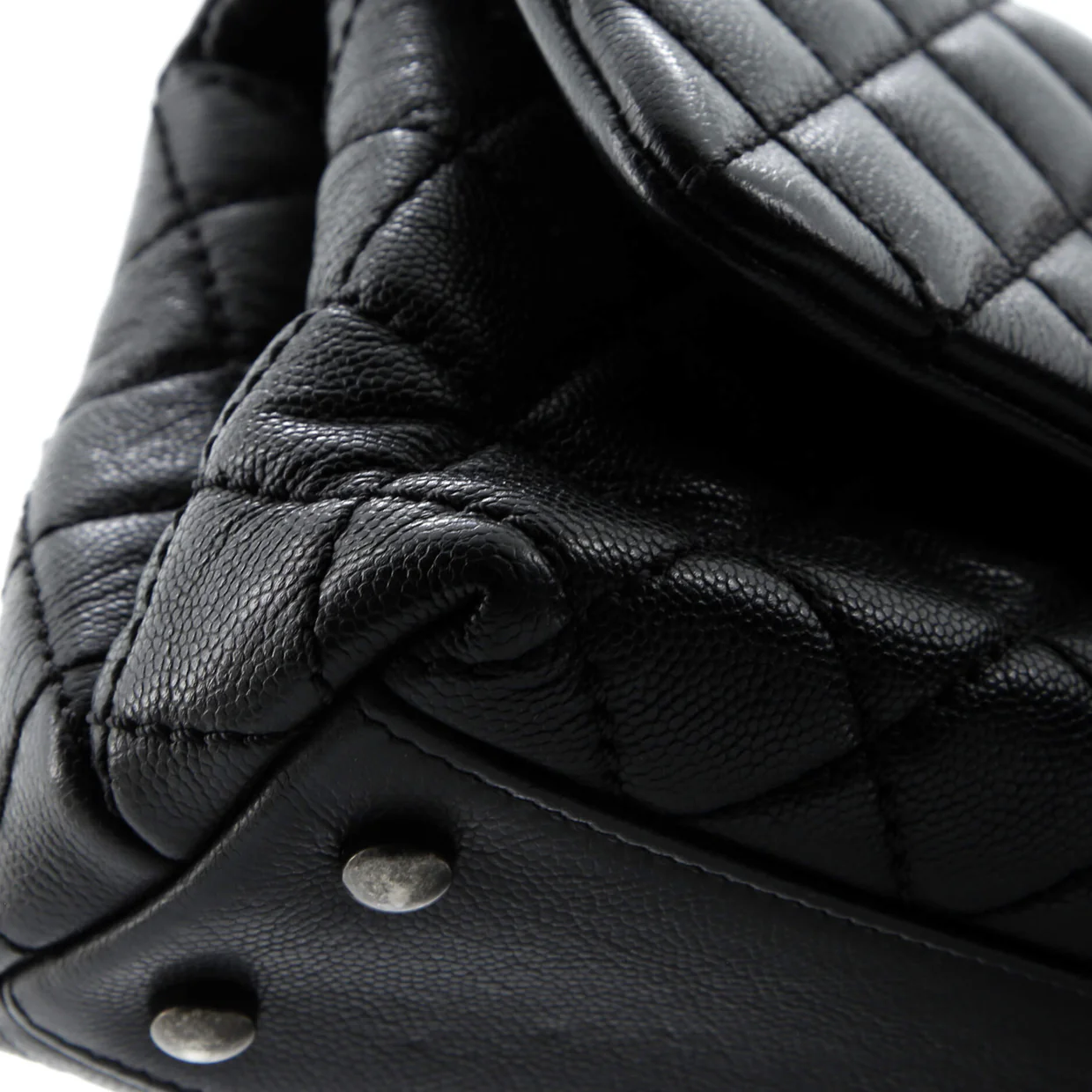 Coco Top Handle Bag Quilted Caviar Mini - Deep Luxury