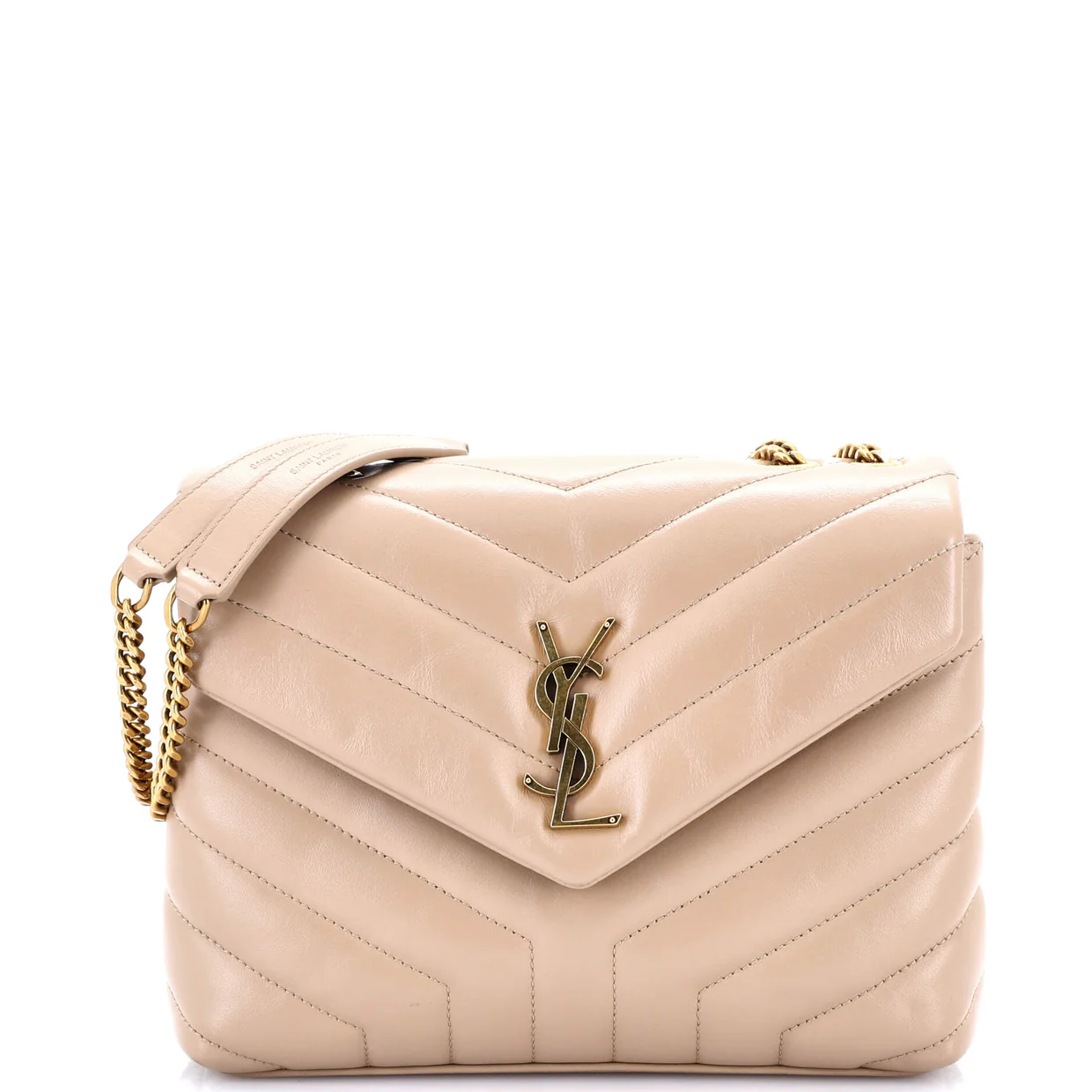 Loulou Shoulder Bag Matelasse Chevron Leather Small - Deep Luxury