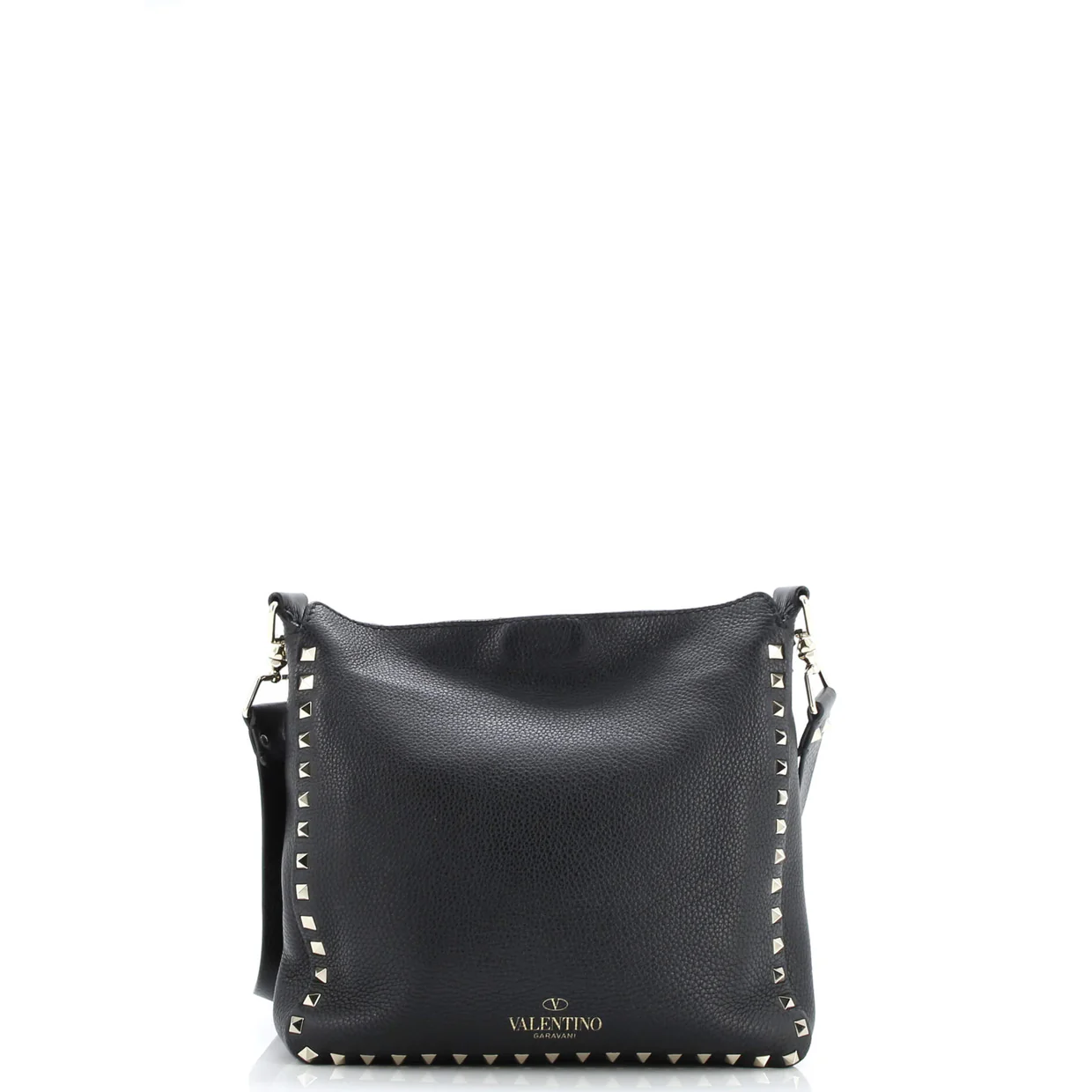 Rockstud Flip Lock Messenger Bag Leather Small - Deep Luxury