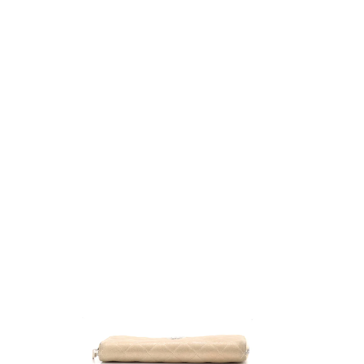 Zip Around Wallet Quilted Metallic Lambskin Long - Deep Luxury