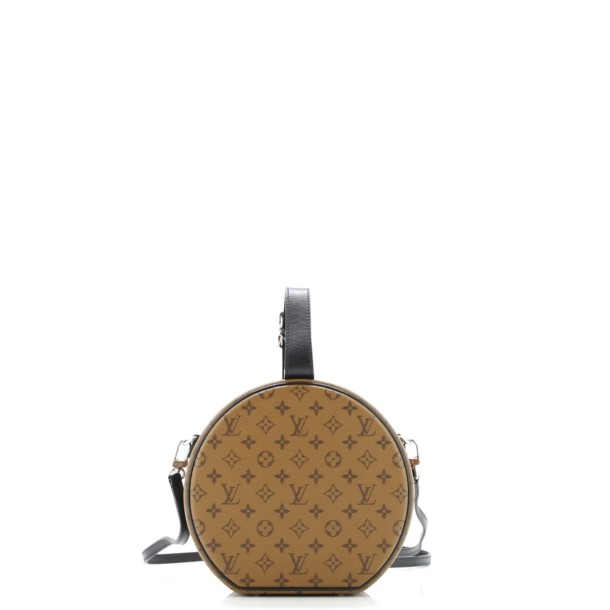 Petite Boite Chapeau Bag Reverse Monogram Canvas and Leopard Printed Leather - Deep Luxury