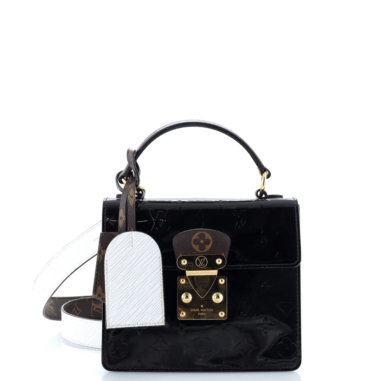 Spring Street NM Handbag Monogram Vernis with Monogram Canvas and Epi Leather - Deep Luxury