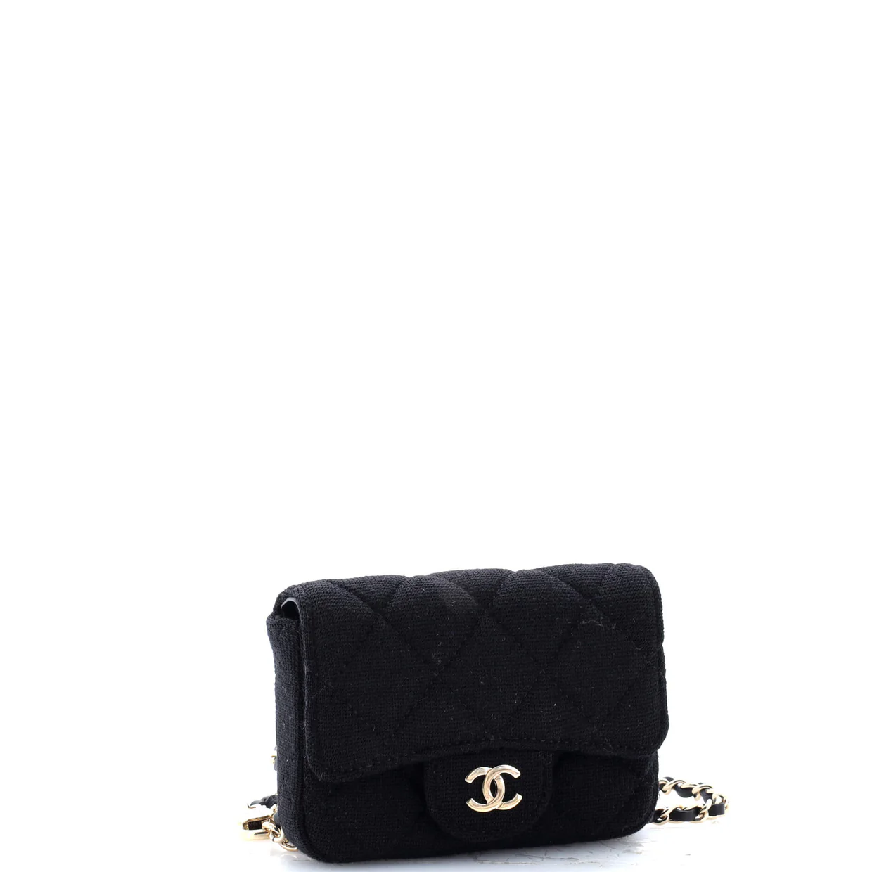 Classic Flap Chain Belt Bag Quilted Jersey Mini - Deep Luxury