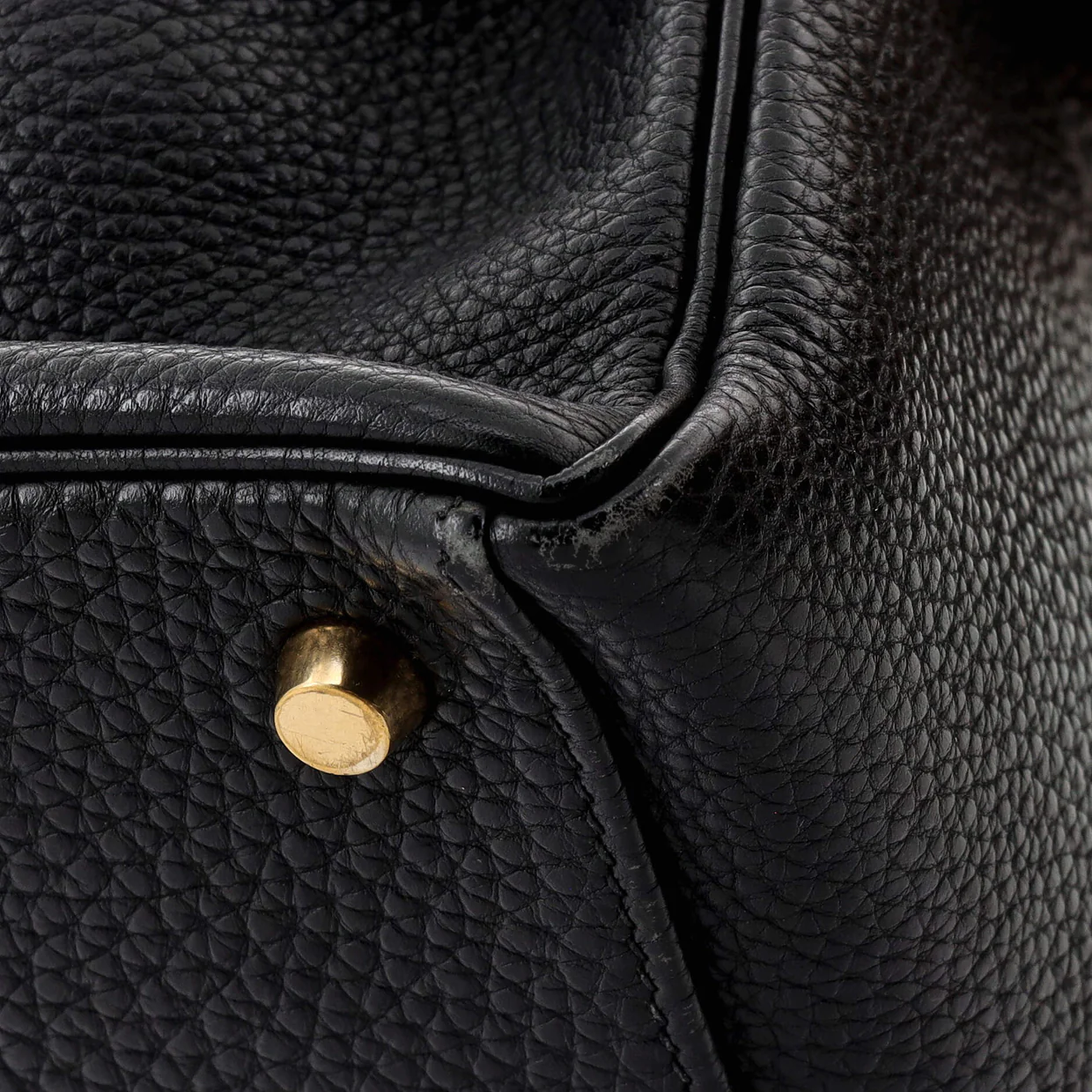 Kelly Handbag Noir Clemence with Gold Hardware 28 - Deep Luxury