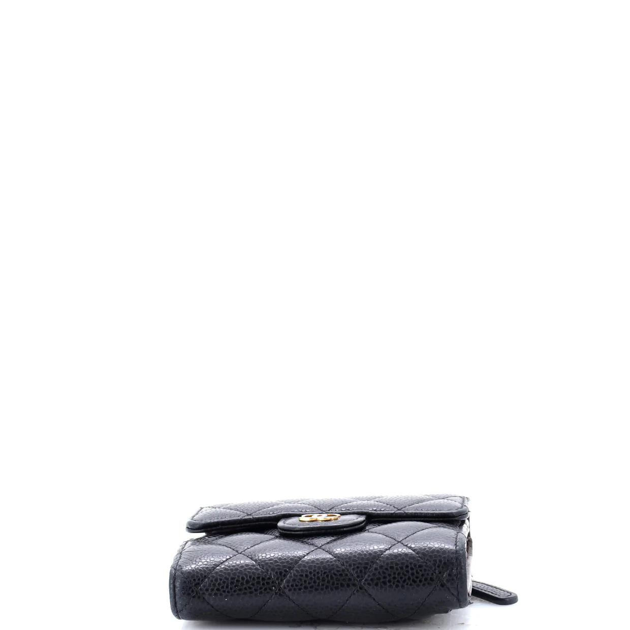 CC Compact Classic Flap Wallet Quilted Caviar - Deep Luxury