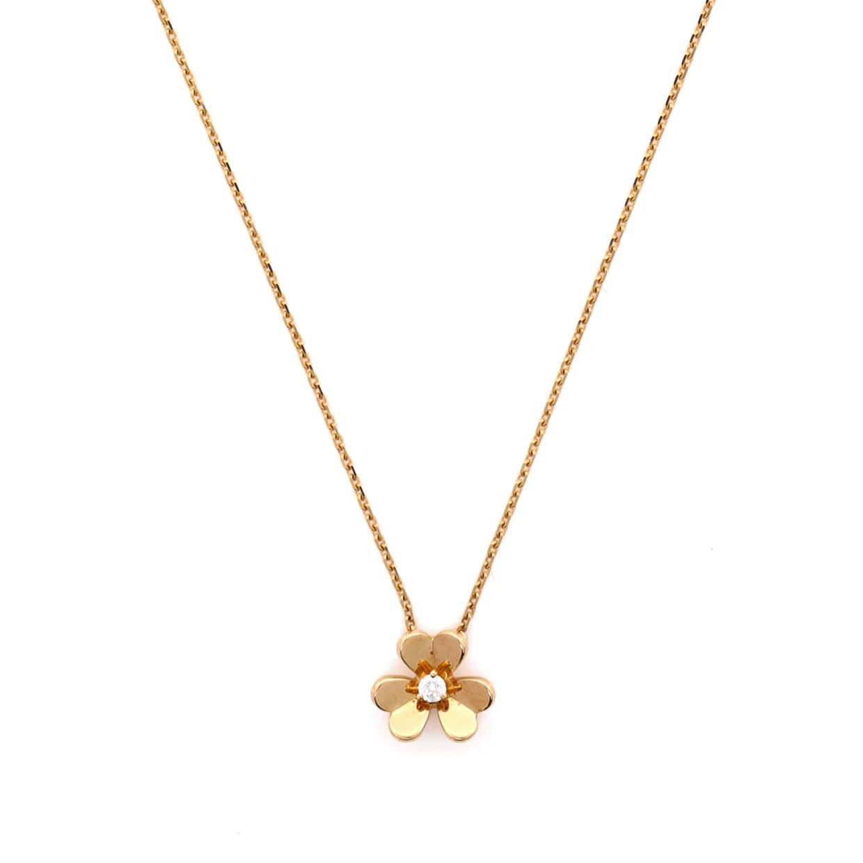 Frivole Pendant Necklace 18K Yellow Gold and Diamond Mini - Deep Luxury