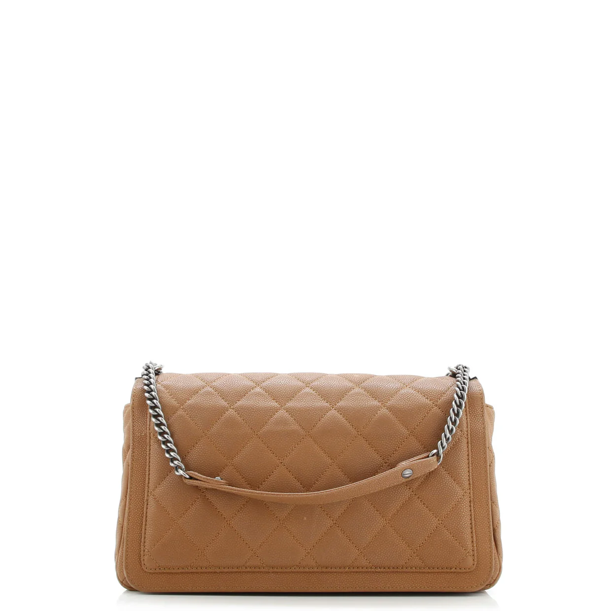 Turn Around Ligne Flap Bag Quilted Washed Caviar Large - Deep Luxury