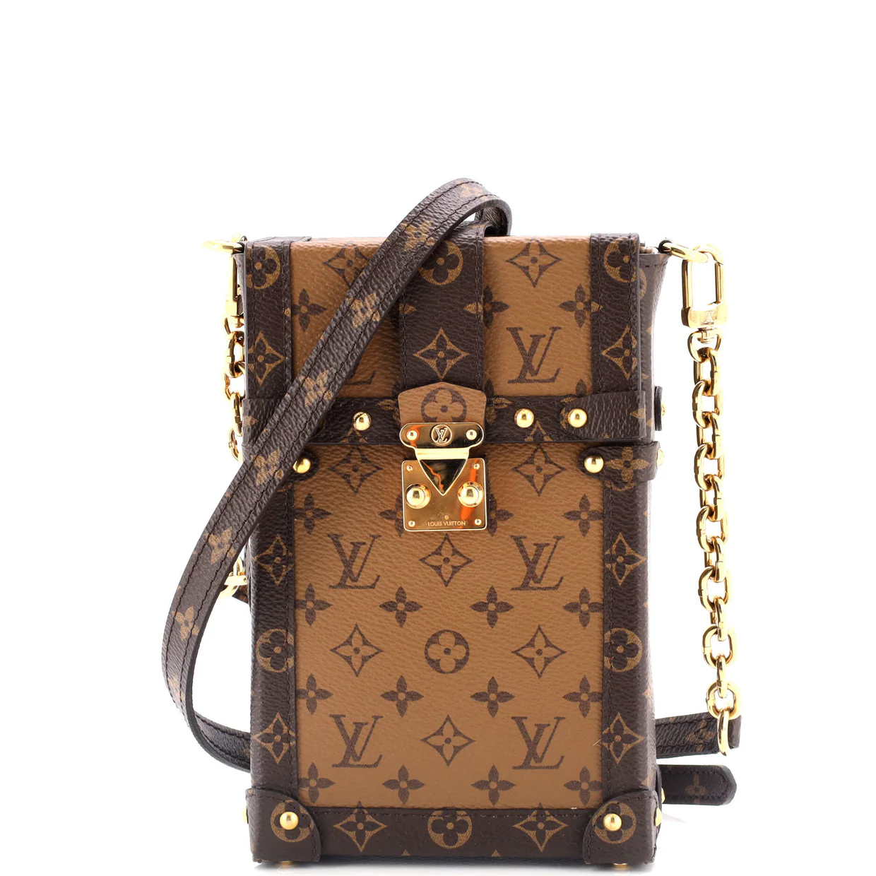 Vertical Trunk Pochette Reverse Monogram Canvas - Deep Luxury