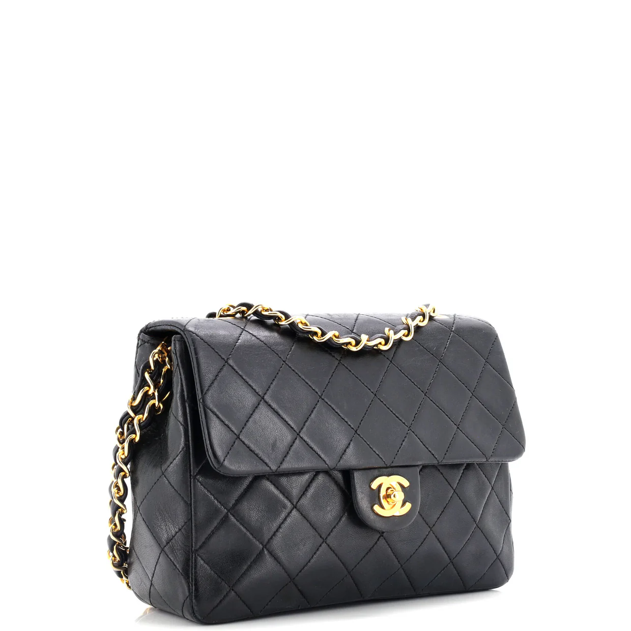 Vintage Square Classic Flap Bag Quilted Lambskin Small - Deep Luxury