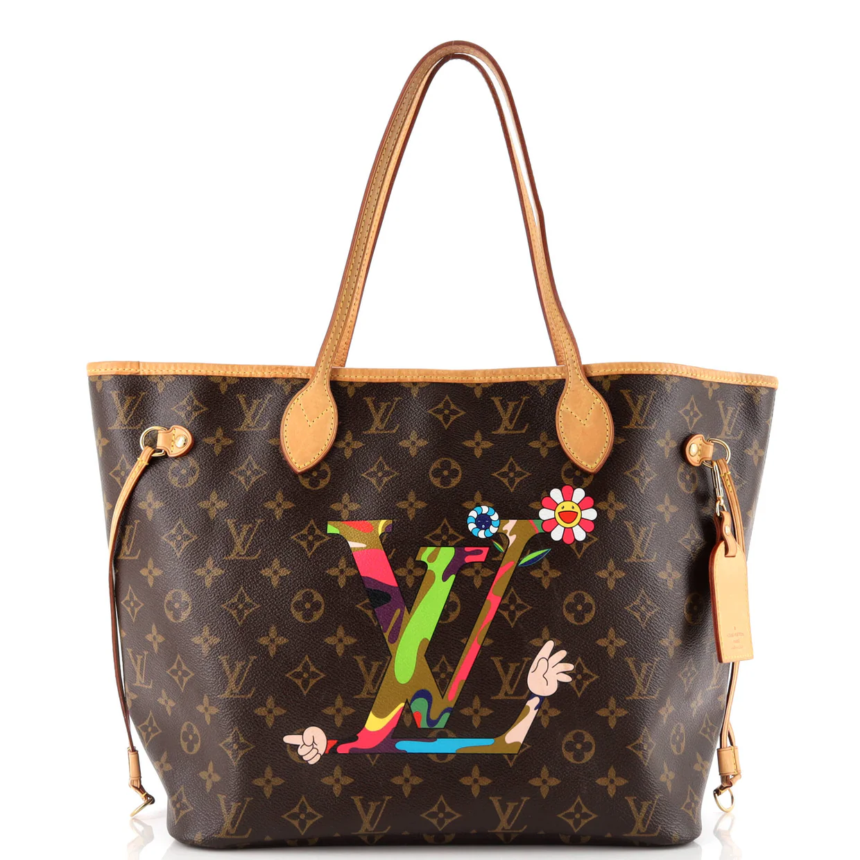Neverfull Tote Limited Edition Monogram Murakami MOCA Hands MM - Deep Luxury