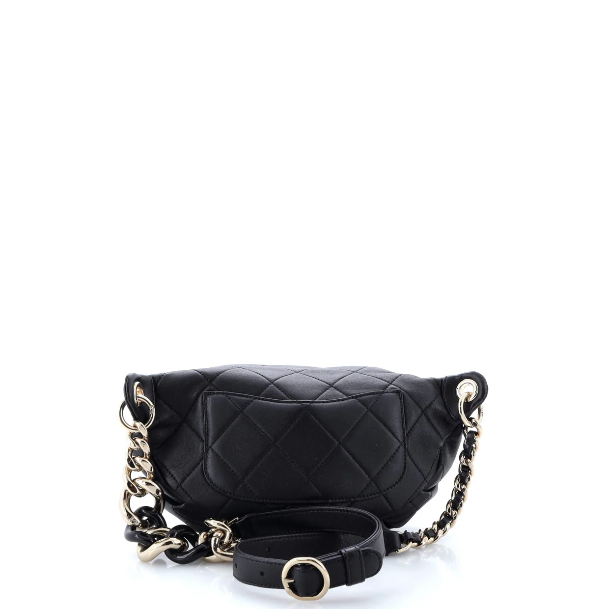 Resin Elegant Chain Belt Bag Quilted Lambskin - Deep Luxury