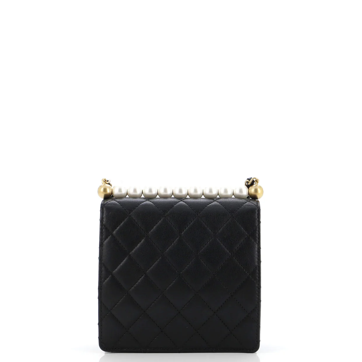 Chic Pearls Flap Bag Quilted Lambskin Mini - Deep Luxury