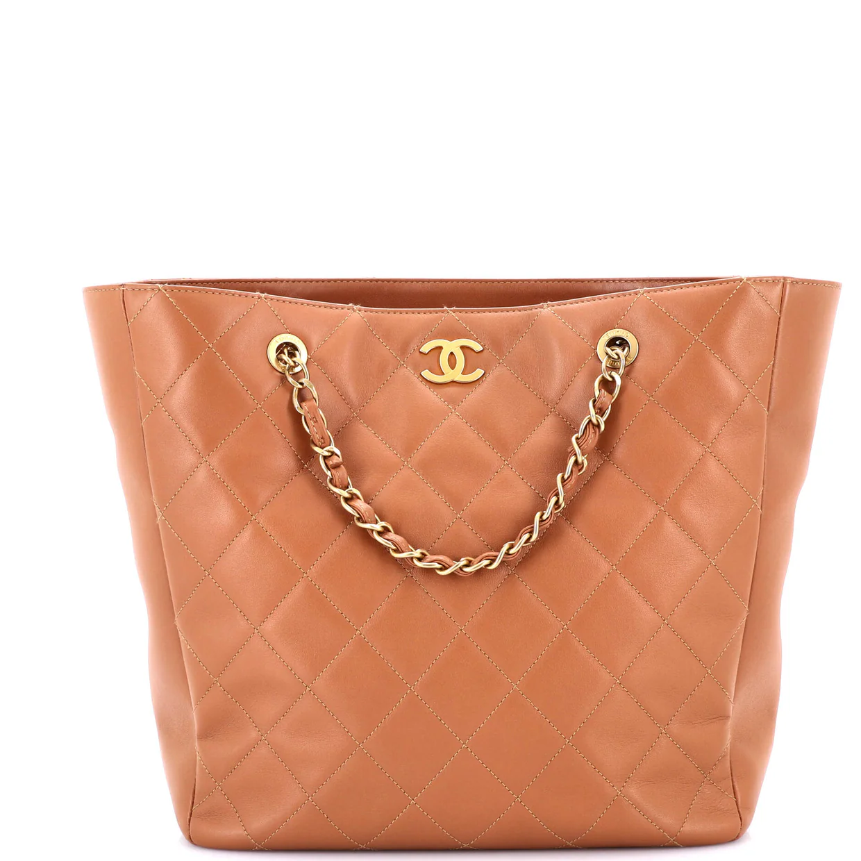 Open Shopping Tote Quilted Lambskin Large - Deep Luxury