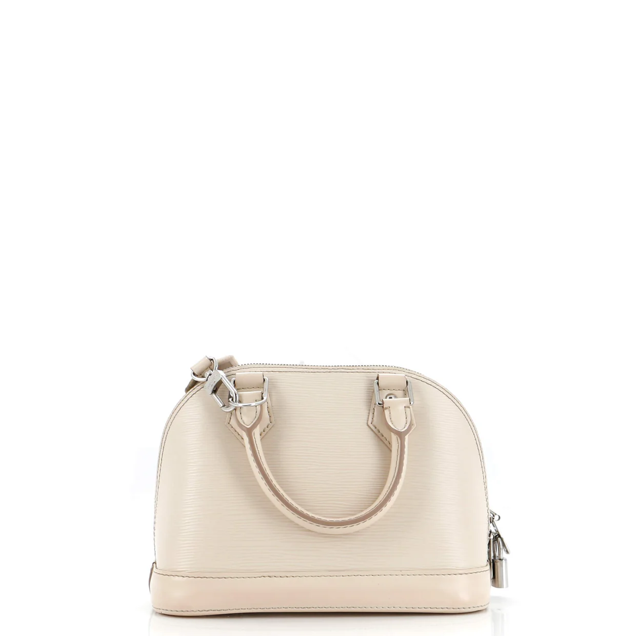 Alma Handbag Epi Leather with Logo Jacquard Strap BB - Deep Luxury