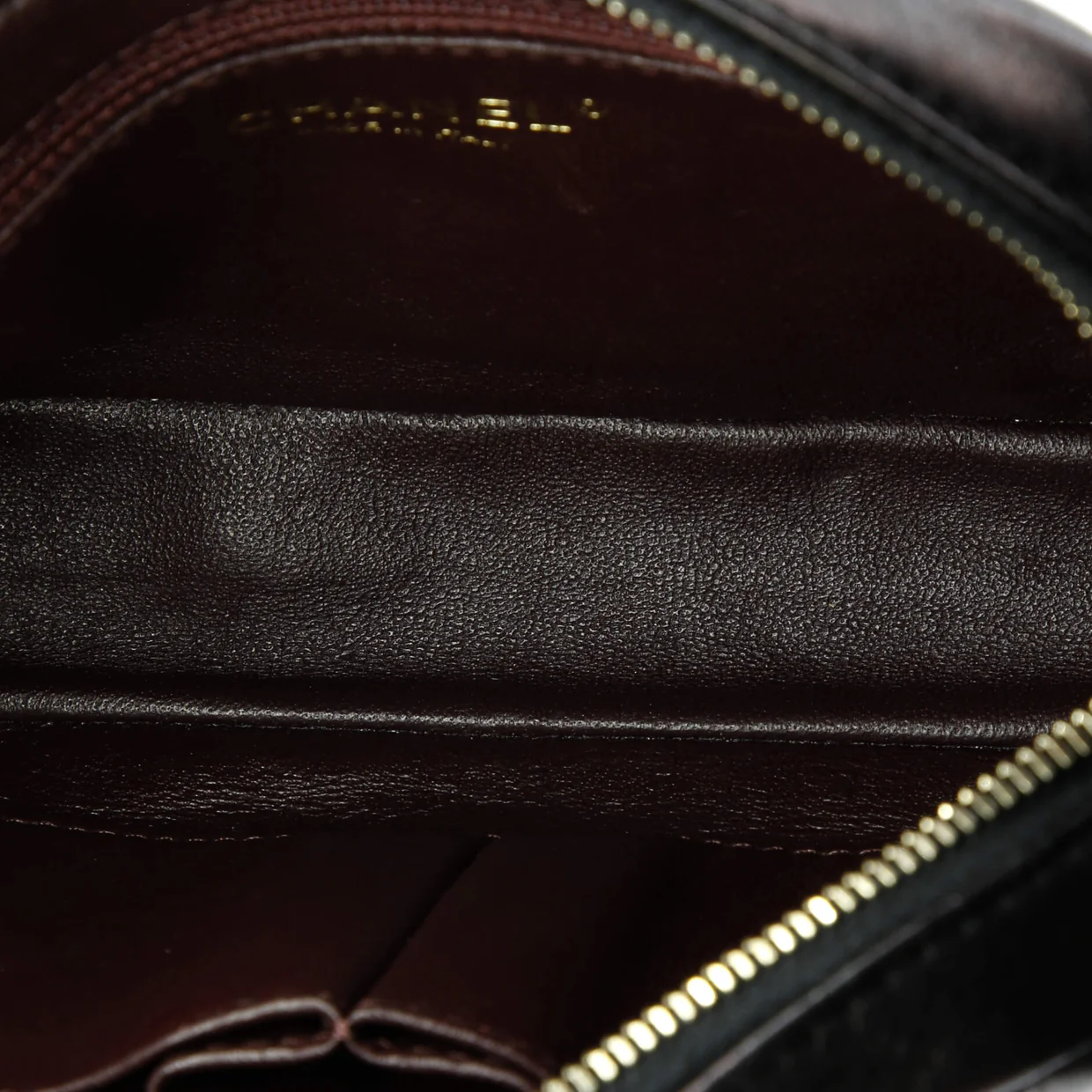 CC Camera Case with Chain Chevron Lambskin Small - Deep Luxury