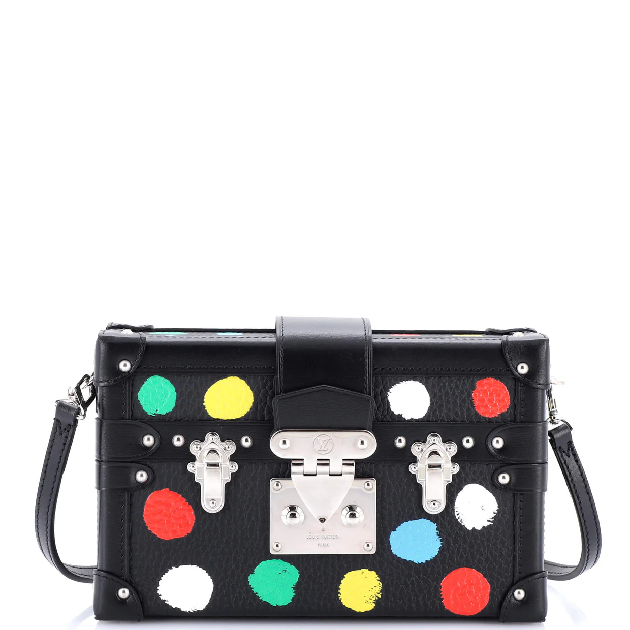 Petite Malle Handbag Yayoi Kusama Painted Dots Taurillon Leather - Deep Luxury