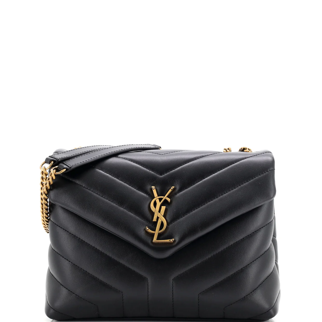 Loulou Shoulder Bag Matelasse Chevron Leather Small - Deep Luxury