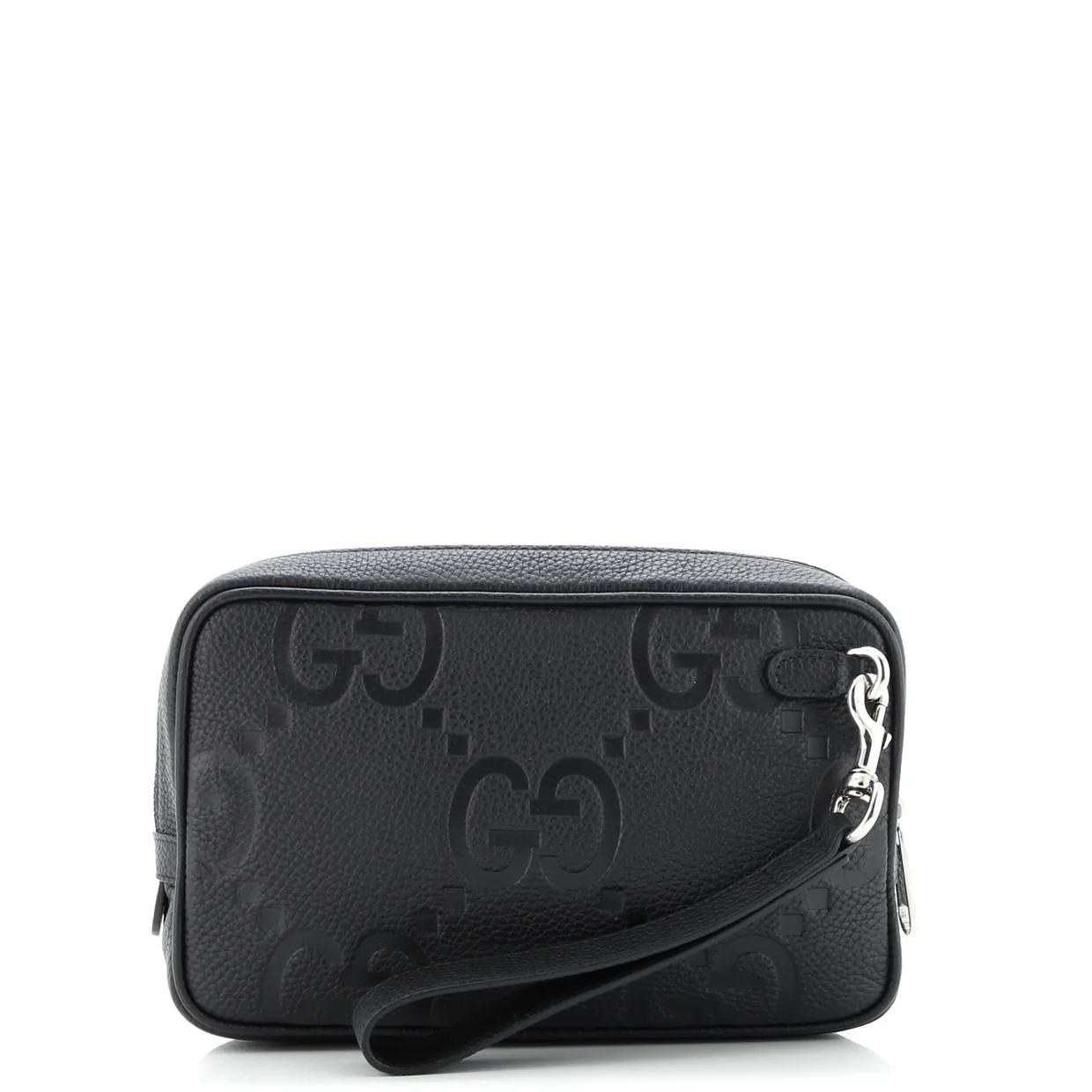 Wristlet Pouch Jumbo GG Embossed Leather - Deep Luxury