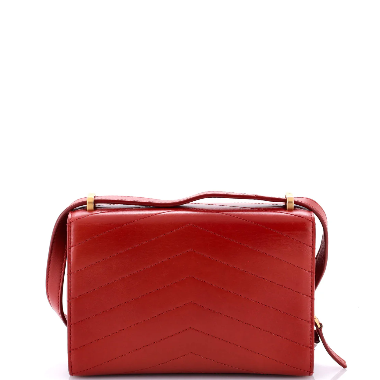 Medal Envelope Flap Bag Chevron Calfskin Small - Deep Luxury