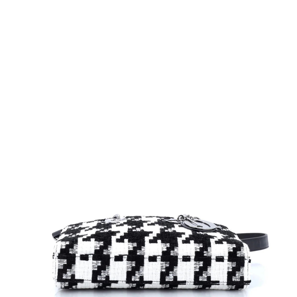 Lady D-Joy Bag Houndstooth Embroidered Canvas Medium - Deep Luxury