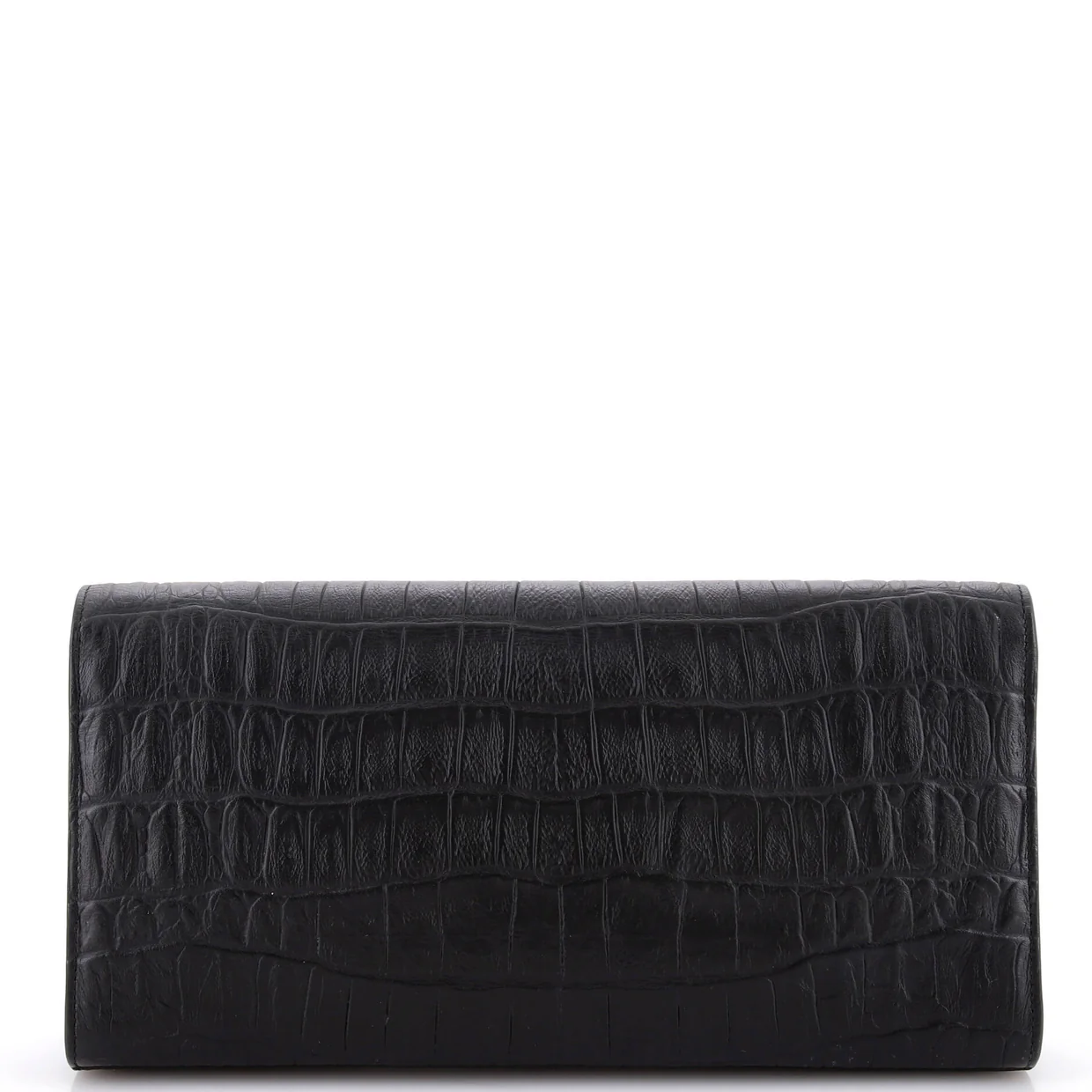 Classic Monogram Tassel Clutch Crocodile Embossed Leather Long - Deep Luxury