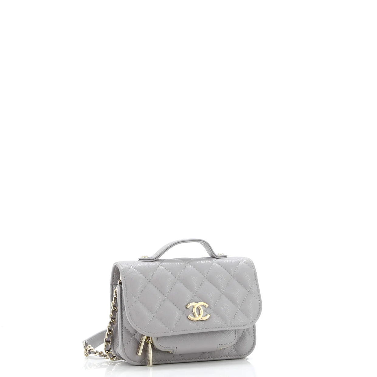 Business Affinity Flap Clutch with Chain Quilted Caviar - Deep Luxury